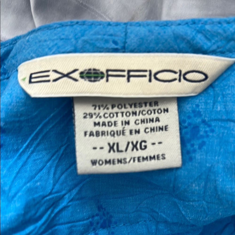Exofficio Blue Tie Front Tunic Relaxed Fit XL - Picture 5 of 5